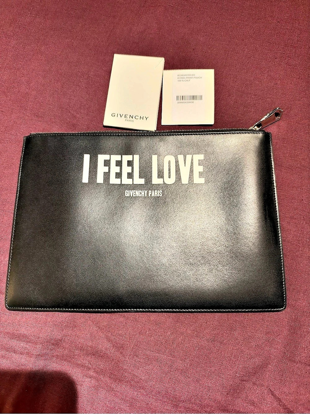Givenchy I Feel Love Black Clutch Like New